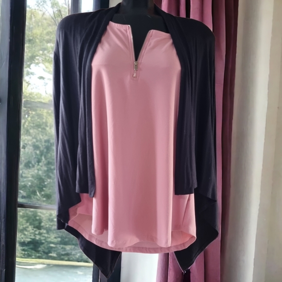 Cha Cha Vente Asymmetrical Open Front Flowy Cardigan - Picture 2 of 7